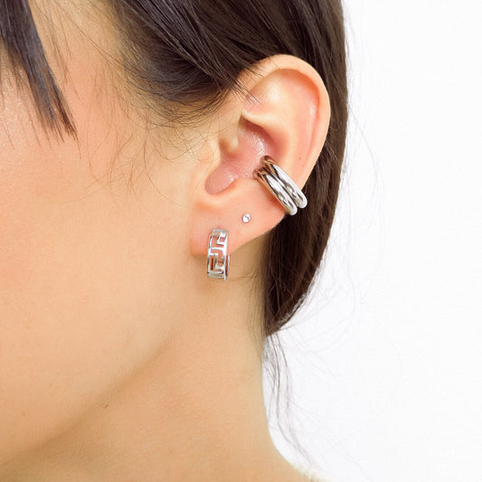 EARCUFF DOBLES PLATEADOS